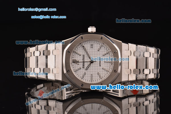 Audemars Piguet Royal Oak Swiss ETA 2836 Automatic Steel Case with Stick Markers and White Dial - Click Image to Close